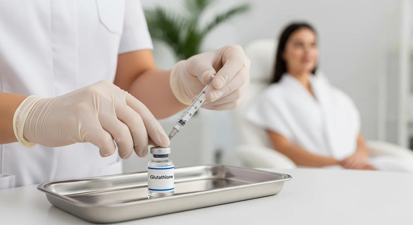 Glutathione Injection prepared in a wellness clinic to support antioxidant wellness and skin glow