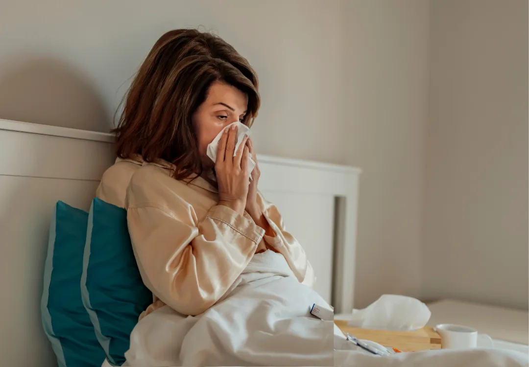 Immunity Boost IV Therapy concept image showing seasonal illness and recovery