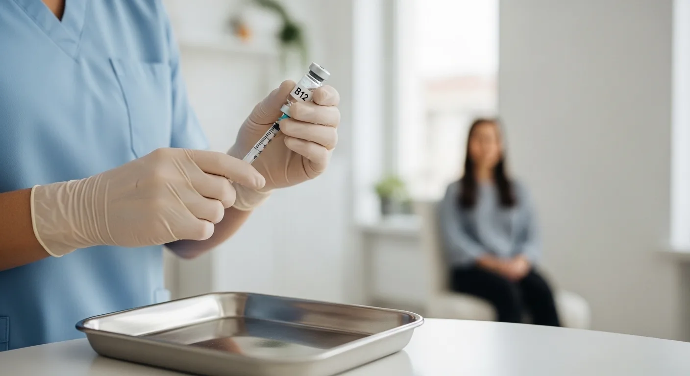 Vitamin B12 Injection prepared in a wellness clinic to support energy and vitality