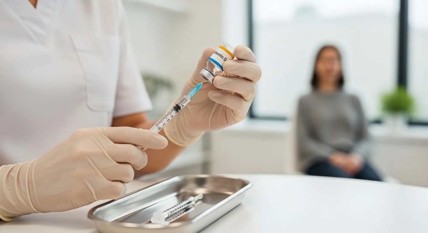 Vitamin D Injection prepared in a wellness clinic to support bone health and wellness balance