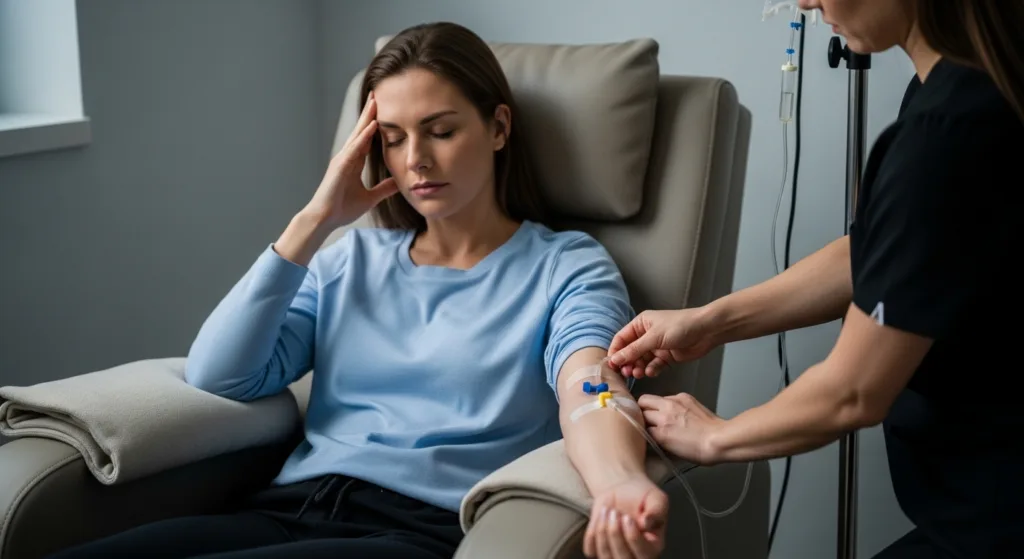 Migraine Relief IV Therapy infusion supporting hydration and comfort during migraine symptoms