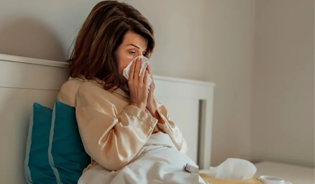 Immunity Boost IV Therapy concept image showing seasonal illness and recovery