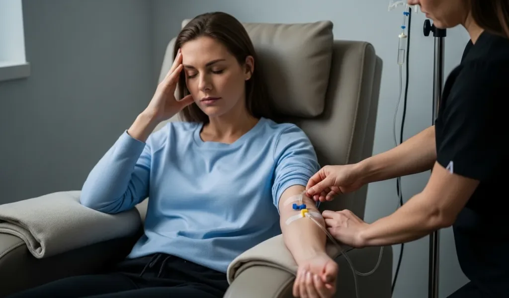 Migraine Relief IV Therapy infusion supporting hydration and comfort during migraine symptoms